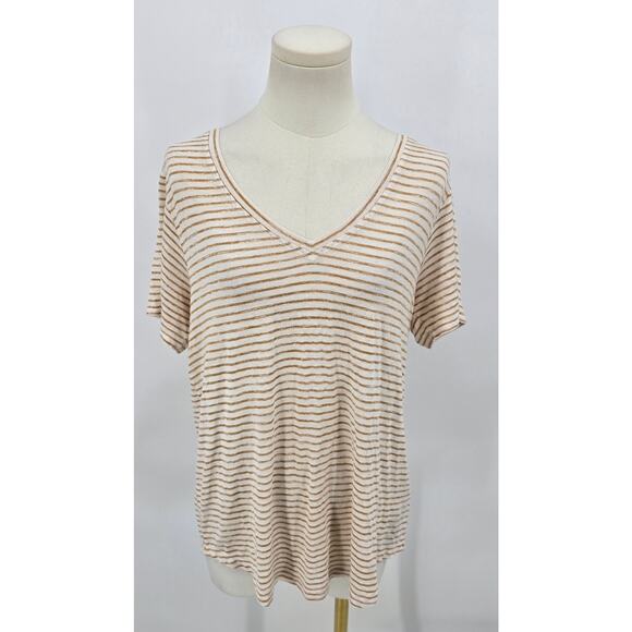 Liverpool Los Angeles Striped V-Neck Tee - Size M - Picture 1 of 5